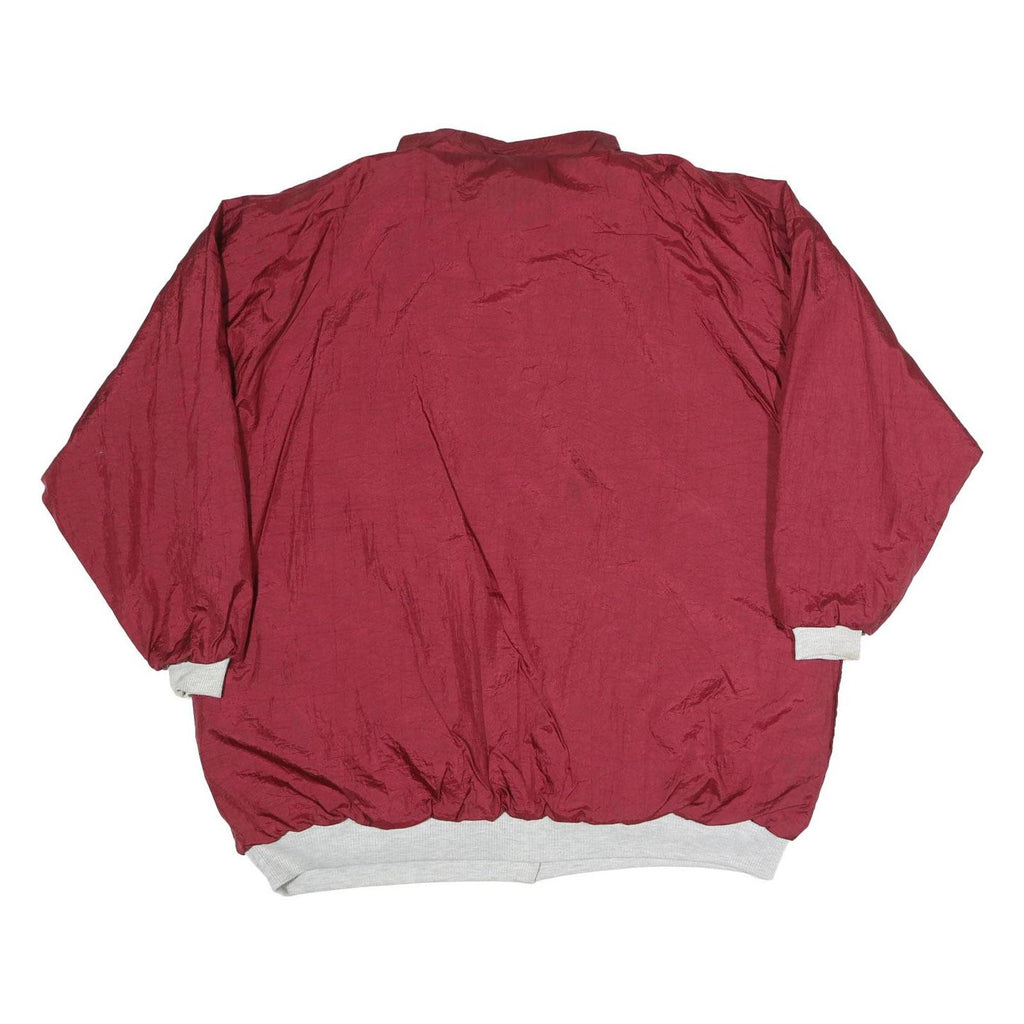 Womens Red Polyester Blend Button Jacket L Plain Casual Lightweight