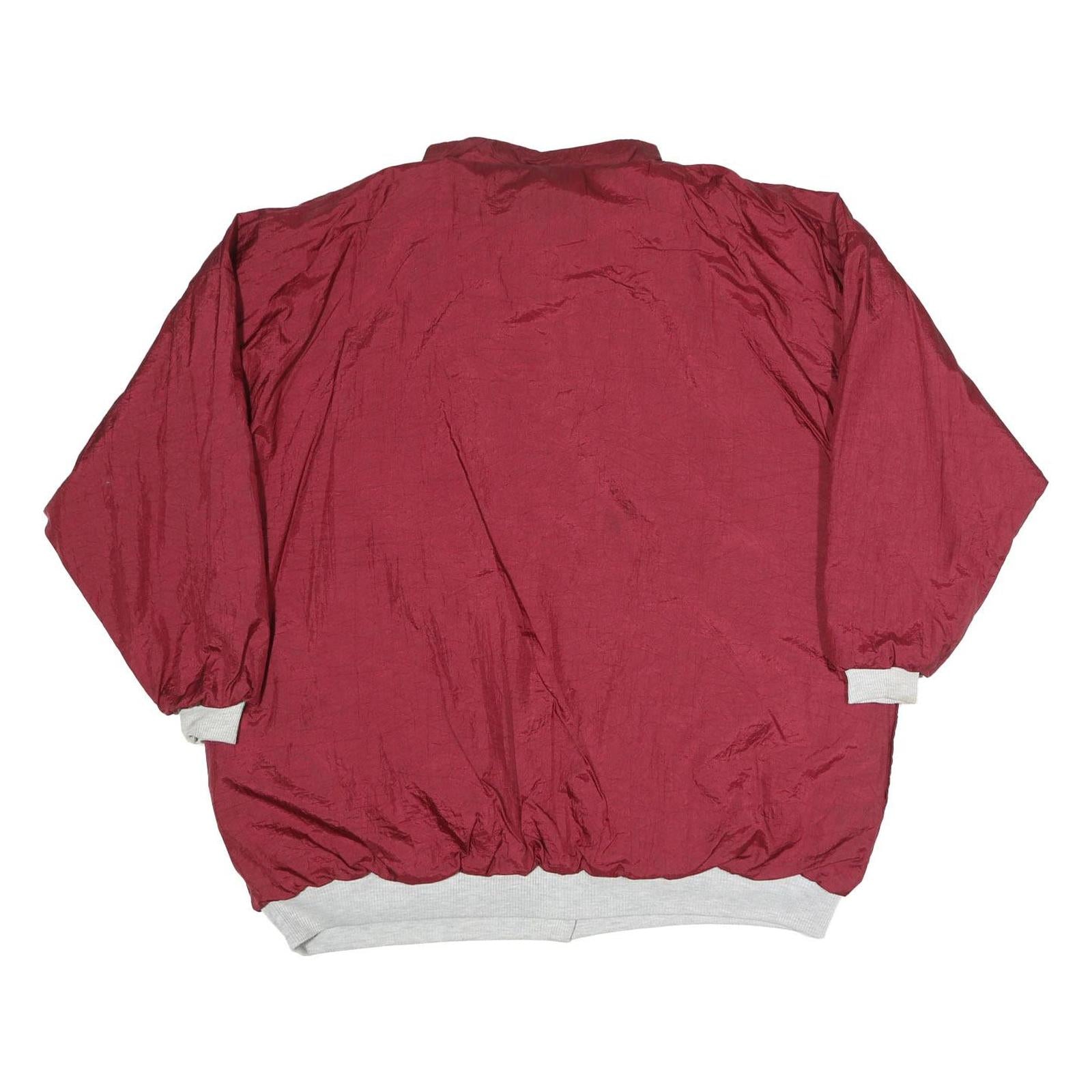 Womens Red Polyester Blend Button Jacket L Plain Casual Lightweight