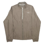 REEBOK Womens Beige Jacket UK 12 Polyester Zip Plain Lightweight Sportswear