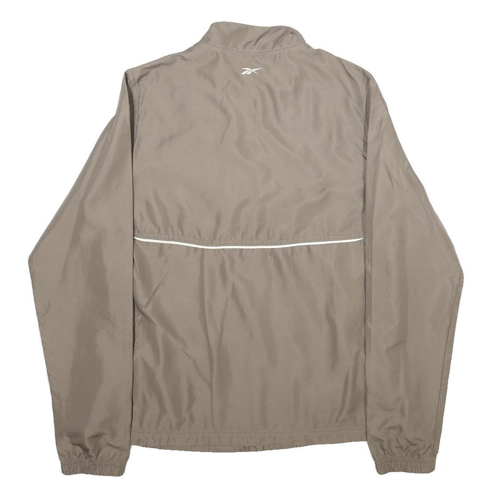 REEBOK Womens Beige Jacket UK 12 Polyester Zip Plain Lightweight Sportswear