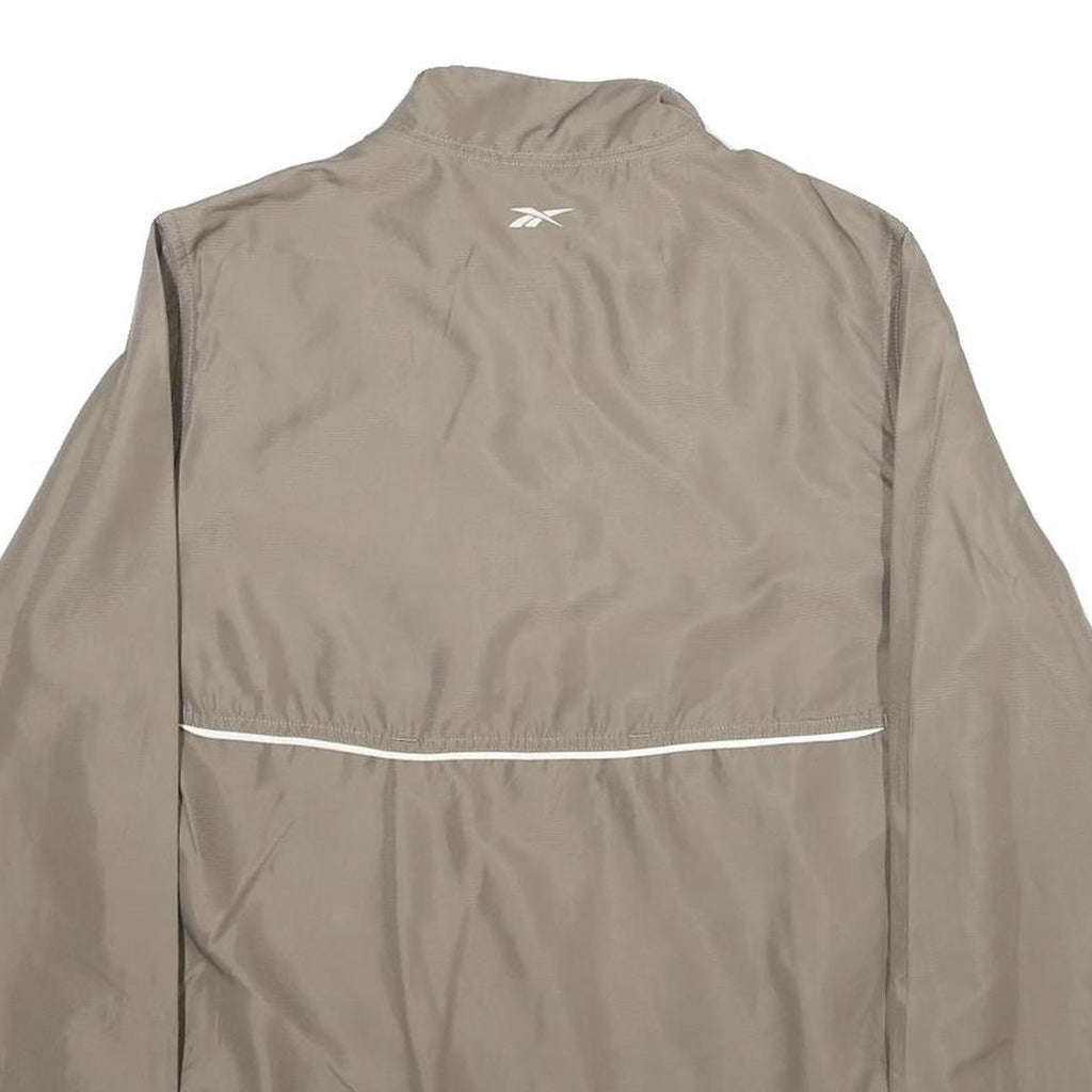 REEBOK Womens Beige Jacket UK 12 Polyester Zip Plain Lightweight Sportswear