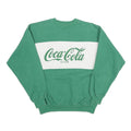 COCA COLA Mens Green & White Crew Neck S Sweatshirt Logo Cotton Blend Pullover