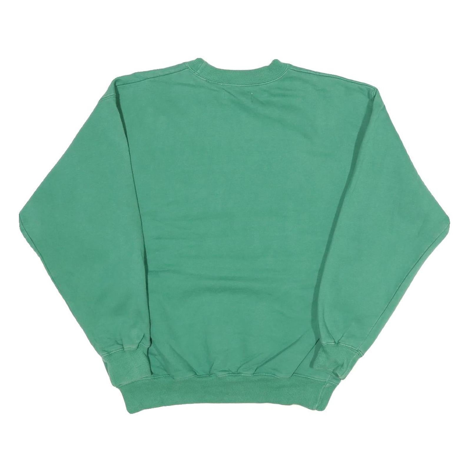 COCA COLA Mens Green & White Crew Neck S Sweatshirt Logo Cotton Blend Pullover