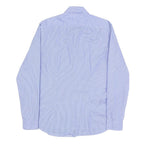 DKNY Mens Blue & White Pinstripe Shirt S Classic Cotton Blend Formal Button-Up