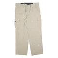 DICKIES Mens Relaxed Beige Workwear Cargo Trousers W38 L32 Durable Zip Closure