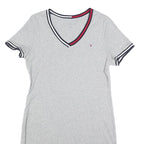 TOMMY HILFIGER Womens Grey Mini Dress Cotton Blend Plain Short Sleeve Size M