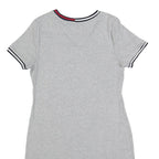TOMMY HILFIGER Womens Grey Mini Dress Cotton Blend Plain Short Sleeve Size M