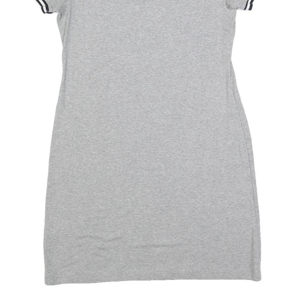 TOMMY HILFIGER Womens Grey Mini Dress Cotton Blend Plain Short Sleeve Size M