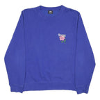 STUSSY Mens Blue Cotton Blend Sweatshirt California Floral Crew Neck M