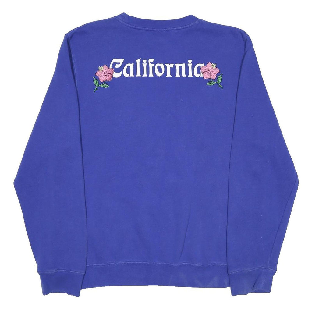 STUSSY Mens Blue Cotton Blend Sweatshirt California Floral Crew Neck M