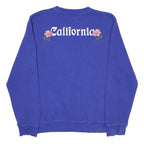 STUSSY Mens Blue Cotton Blend Sweatshirt California Floral Crew Neck M