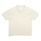 CHAMPION Womens White Polo Shirt XL Cotton Short Sleeve Basic Logo Embroidered