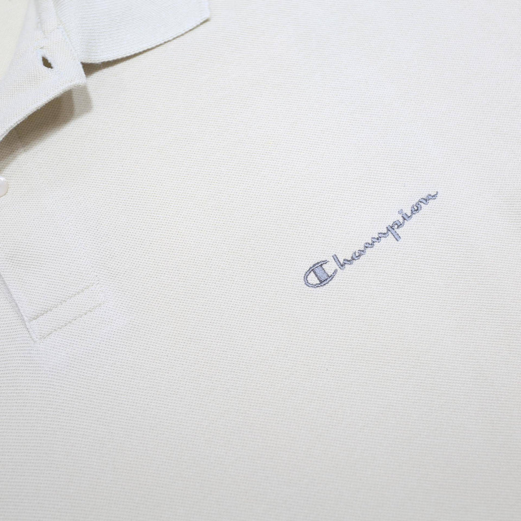 CHAMPION Womens White Polo Shirt XL Cotton Short Sleeve Basic Logo Embroidered