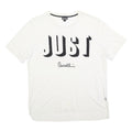 JUST CAVALLI Mens White Graphic Logo Short Sleeve Crew Neck T-Shirt M