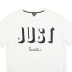 JUST CAVALLI Mens White Graphic Logo Short Sleeve Crew Neck T-Shirt M