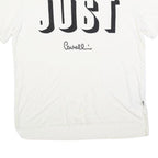 JUST CAVALLI Mens White Graphic Logo Short Sleeve Crew Neck T-Shirt M