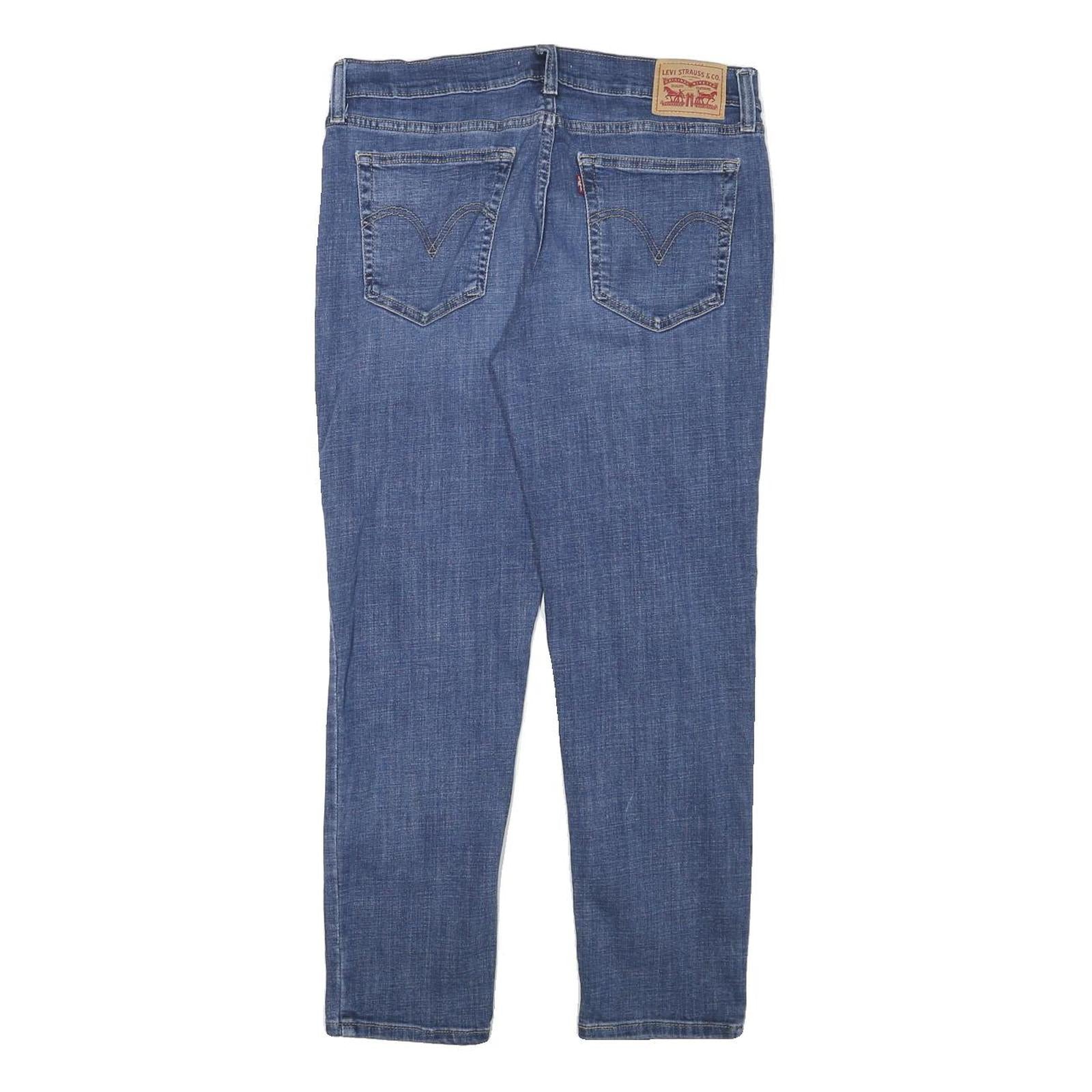 LEVI'S Womens Slim Blue Denim Light W31 L26 Distressed Cotton Blend Zip Jeans