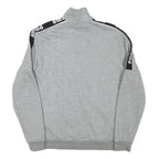 PUMA Mens Grey & Black Logo Tape Zip Jacket M Cotton Blend Casual Sport