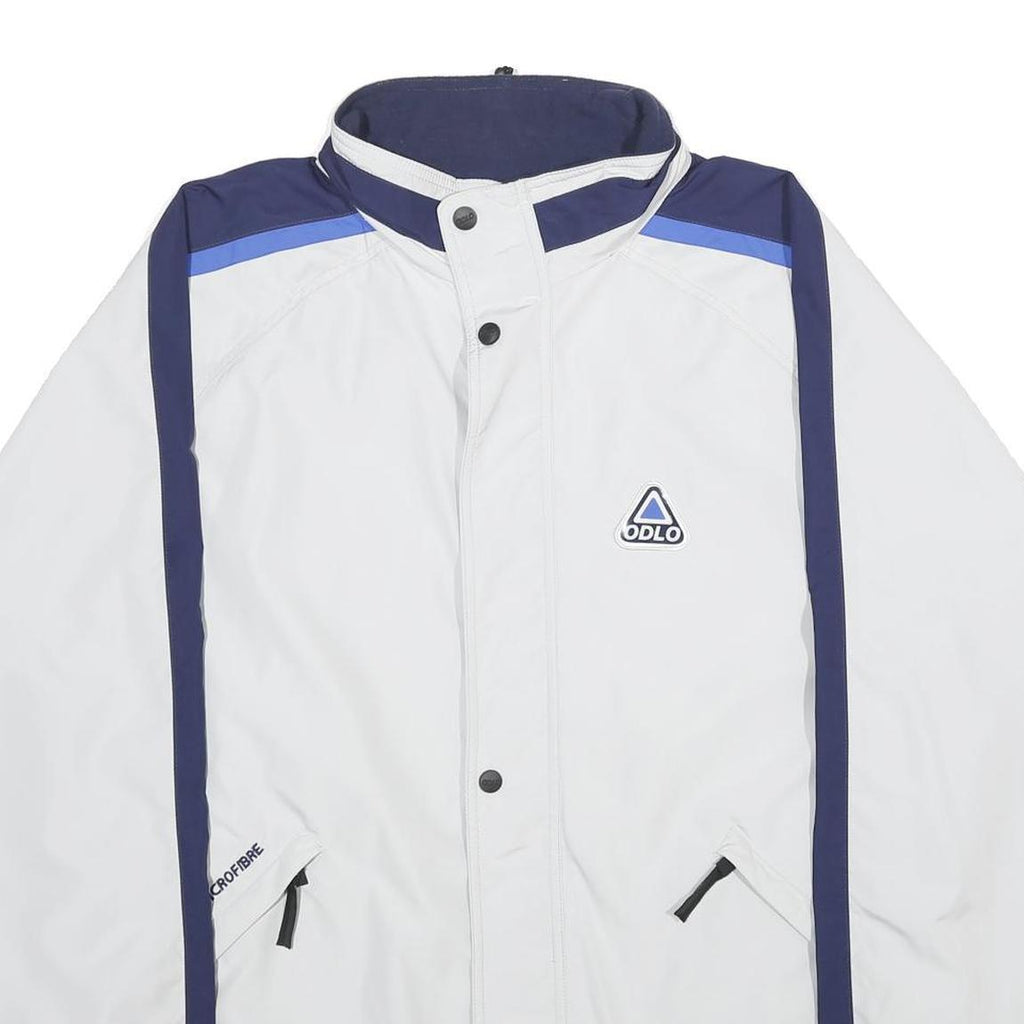 ODLO Mens White & Navy Sports Zip Polyester XL Jacket Outdoor Activewear