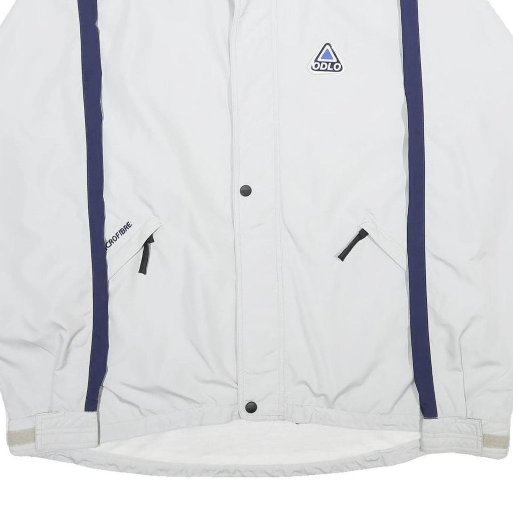 ODLO Mens White & Navy Sports Zip Polyester XL Jacket Outdoor Activewear