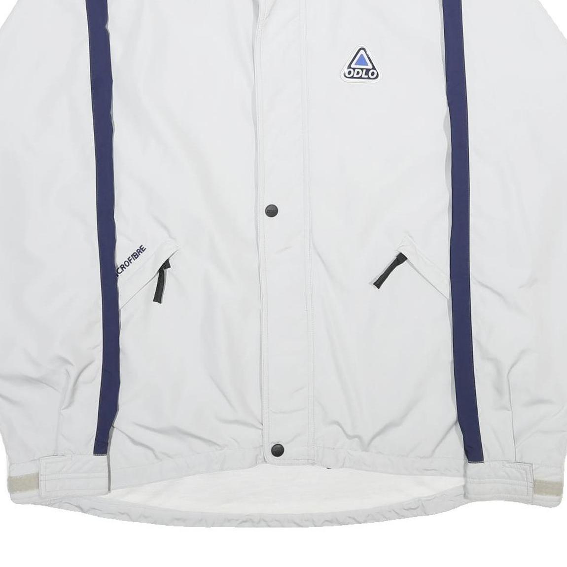 ODLO Mens White & Navy Sports Zip Polyester XL Jacket Outdoor Activewear