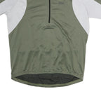 IXS Mens Green & White Cycling T-Shirt 2XL Short Sleeve 1/4 Zip Sport Jersey