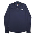THE NORTH FACE Womens Navy Blue Quarter Zip M Sweater Logo Activewear