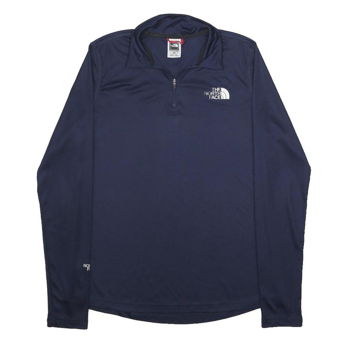 THE NORTH FACE Womens Navy Blue Quarter Zip M Sweater Logo Activewear