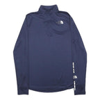 THE NORTH FACE Womens Navy Blue Quarter Zip M Sweater Logo Activewear