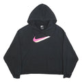 NIKE Womens Black Hoodie XL Cotton Blend Pullover Cropped Style