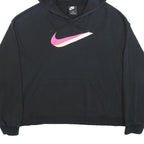NIKE Womens Black Hoodie XL Cotton Blend Pullover Cropped Style