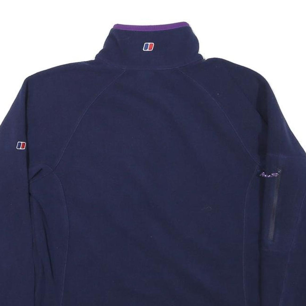 BERGHAUS Womens Navy Blue Polyester Blend Plain 1/4 Zip Jumper UK 12 Outdoor