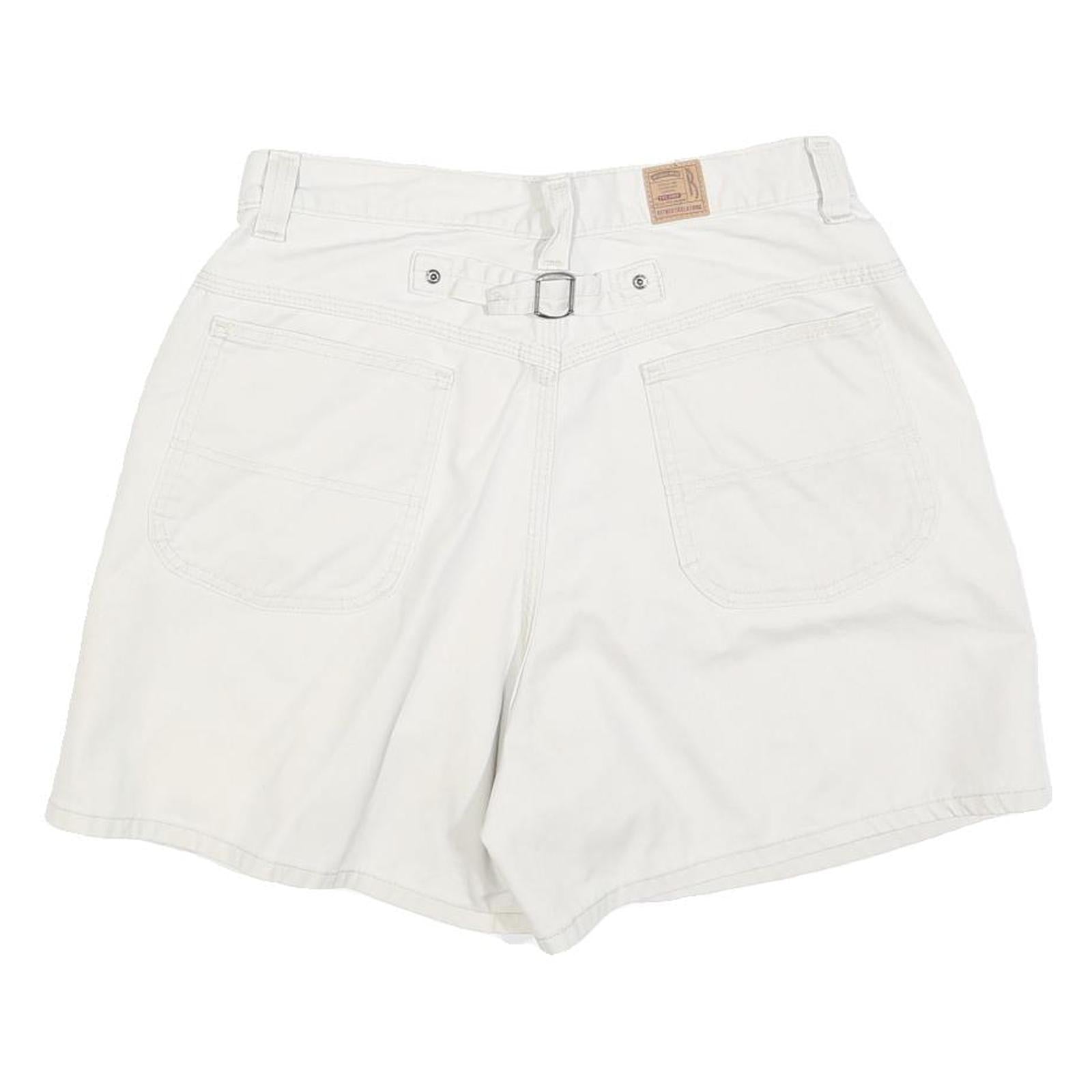 RIDERS Womens White Casual Shorts M W32 Cotton Blend Comfort Fit