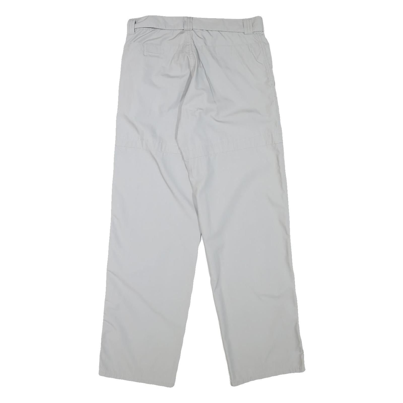 MJD Mens Cotton Blend Light Grey Regular Trousers W30 L31 Casual Zip Closure