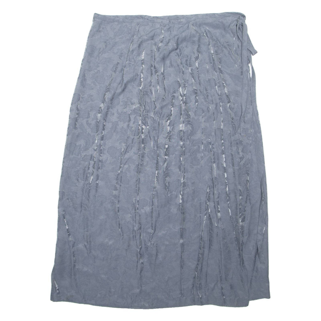 Womens Wrap Skirt Grey Long Floral L