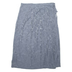 Womens Wrap Skirt Grey Long Floral L