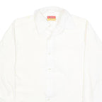 BAYMART Mens White Plain Shirt M Casual Button Down Cotton Blend Classic