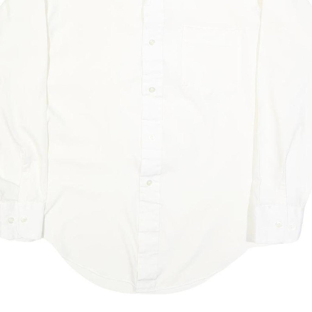 BAYMART Mens White Plain Shirt M Casual Button Down Cotton Blend Classic