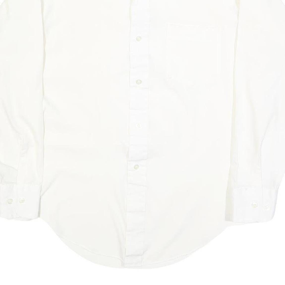 BAYMART Mens White Plain Shirt M Casual Button Down Cotton Blend Classic