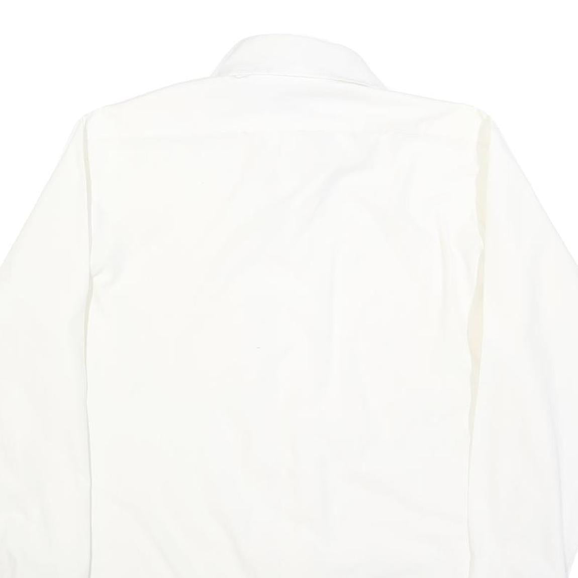 BAYMART Mens White Plain Shirt M Casual Button Down Cotton Blend Classic