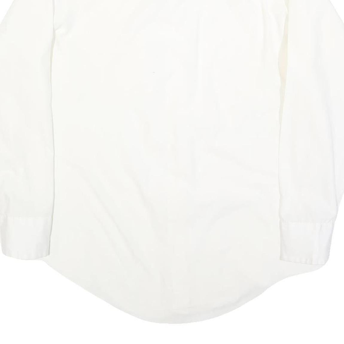 BAYMART Mens White Plain Shirt M Casual Button Down Cotton Blend Classic