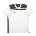 ADIDAS Mens White & Black Sports T-Shirt XL Short Sleeve V-Neck Polyester