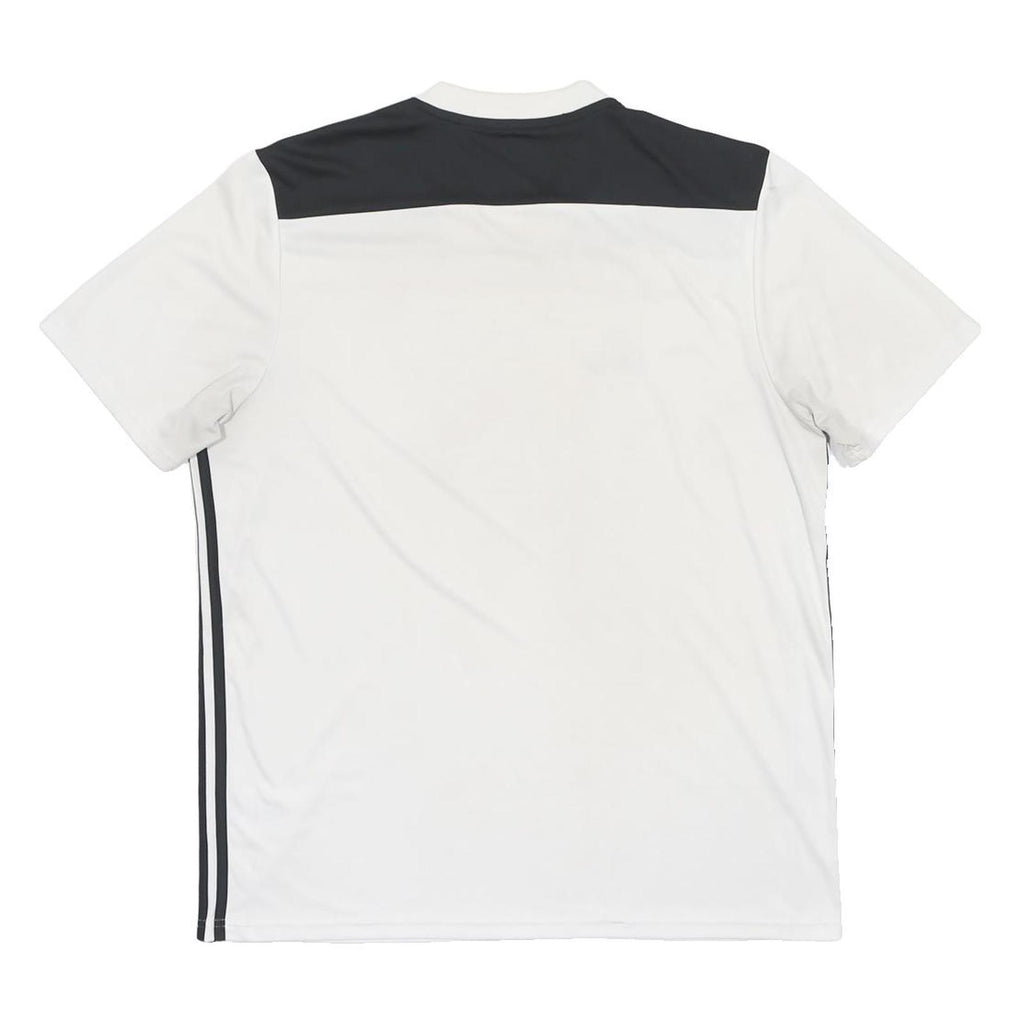ADIDAS Mens White & Black Sports T-Shirt XL Short Sleeve V-Neck Polyester