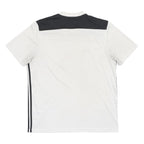 ADIDAS Mens White & Black Sports T-Shirt XL Short Sleeve V-Neck Polyester