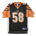 NFL Mens Black & Orange 58 Maualuga Football T-Shirt M Short Sleeve V-Neck