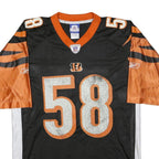 NFL Mens Black & Orange 58 Maualuga Football T-Shirt M Short Sleeve V-Neck