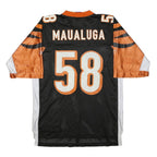 NFL Mens Black & Orange 58 Maualuga Football T-Shirt M Short Sleeve V-Neck