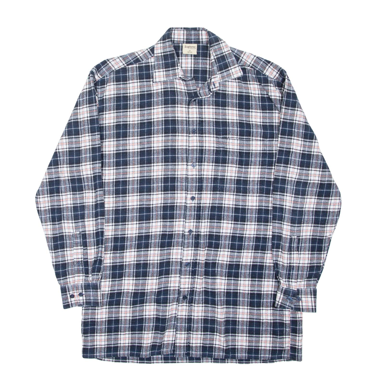 EXPLORER Mens Shirt Blue Check Long Sleeve M