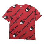 CHAMPION Mens Red Graphic T-Shirt M Short Sleeve Crew Neck Cotton Blend