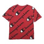 CHAMPION Mens Red Graphic T-Shirt M Short Sleeve Crew Neck Cotton Blend